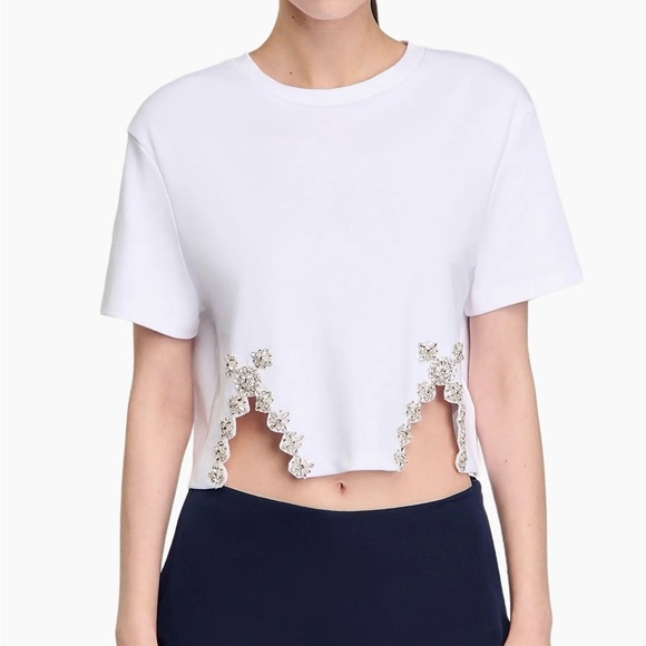 NWT authentic SANDRO RHINESTONE CROP TOP S - Picture 5 of 7